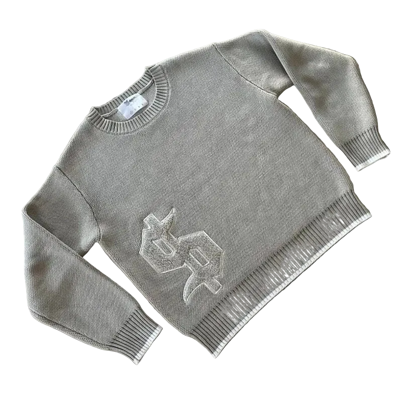 Emblem Knit Crewneck